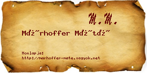 Márhoffer Máté névjegykártya
