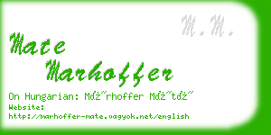 mate marhoffer business card